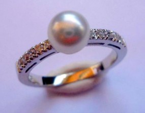 Ring 925er Silber Zirkonia, Swasserperle