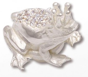 Top Frosch mit Pavee 15mm silber