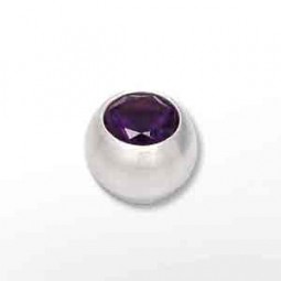 Top Kugel matt Amethyst silber