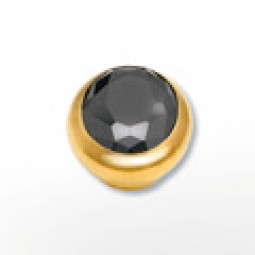 Top Zirkonia oval schwarz gold plattiert