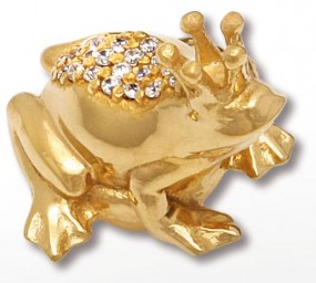 Top Frosch mit Pavee 15mm goldplattiert